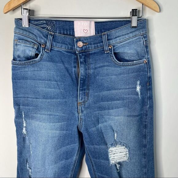 Revice super high rise‎ distressed fray hem jeans - Picture 4 of 7